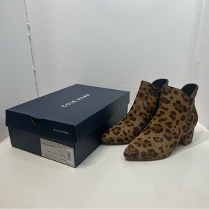 COLE HAAN NWT Elyse ankle Bootie boots size 6.5 B leather real fur shoes NWT